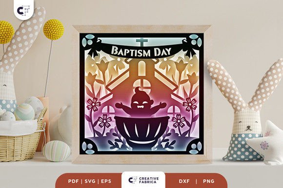 Baby Baptism Day 3D Layered Paper Cut
