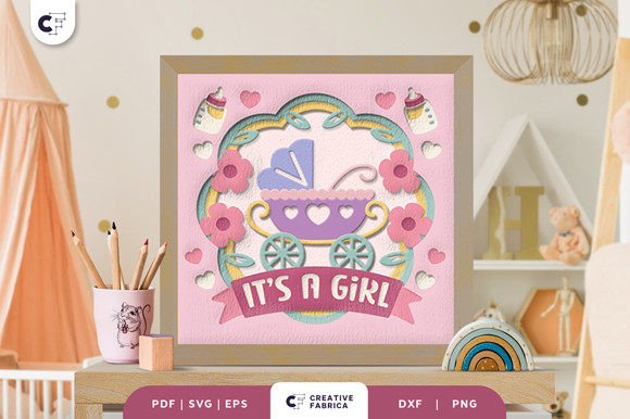 Baby Girl Stroller 3D Shadow Box SVG: A Creative and Practical Craft Solution