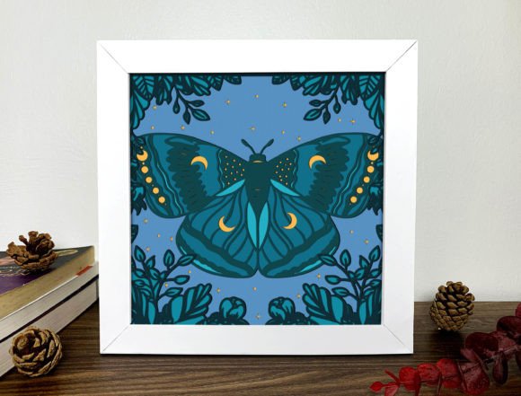 Butterfly Shadow Box 3D Svg