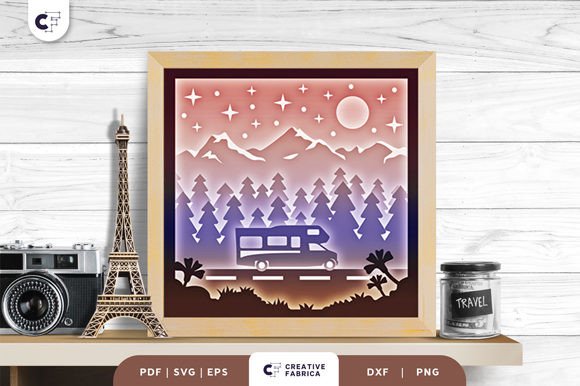 Camper Van Mountain View 3D Shadow Box: A Creative Way to Bring Travel to Life