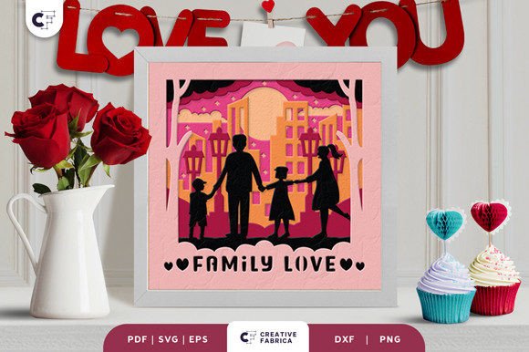 Family Valentine’s Day 3D Shadow Box SVG: A Unique Craft Project for Creative Celebrations