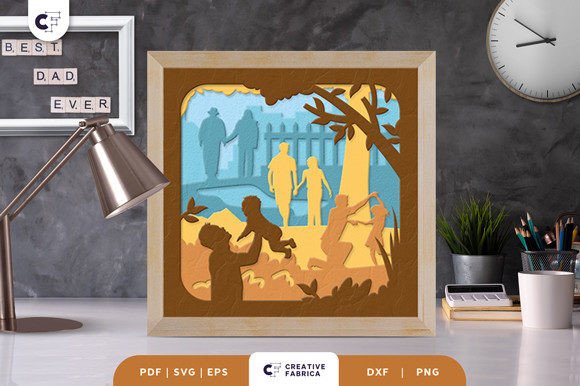 Father and Daughter Life 3D Shadow Box