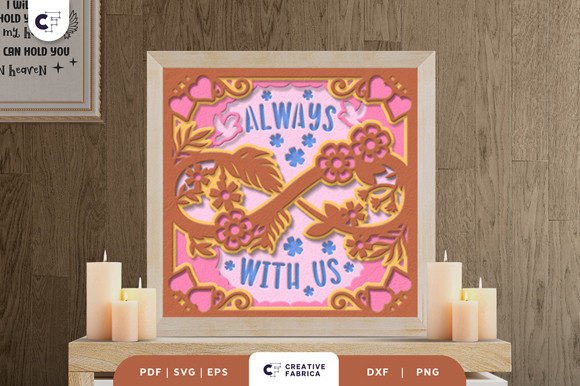 Floral Infinity Symbol 3D Shadow Box