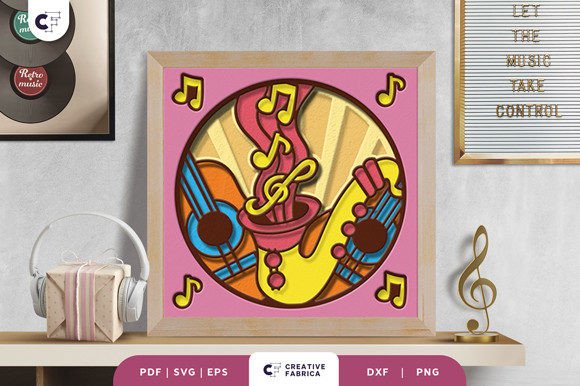 Jazz Music 3D Shadow Box Paper Cut SVG: A Creative Craft for Music Lovers
