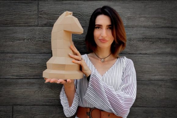 Knight 3D Chess Set Paper Craft