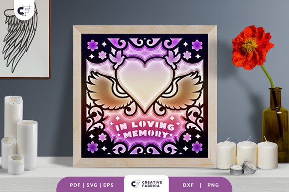Memorial Angel Wings 3D Shadow Box