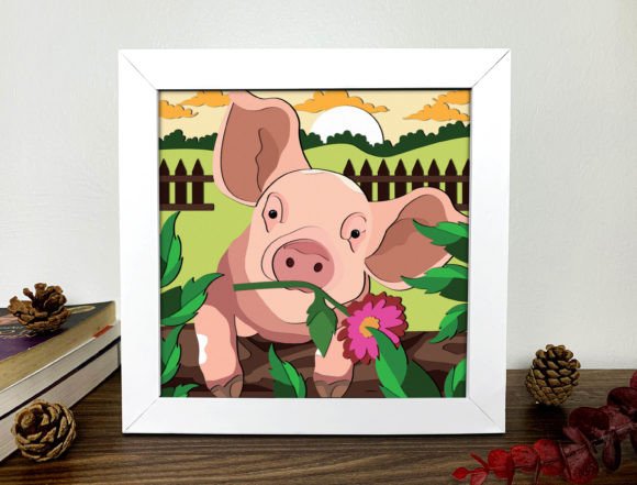 Pig Shadow Box 3D SVG: Creative Possibilities with Paper and Precision