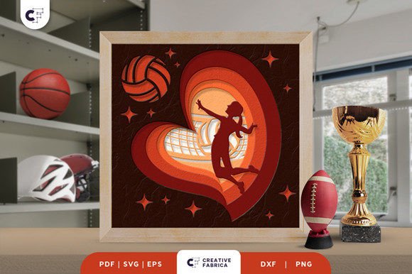 Volleyball 3D Shadow Box