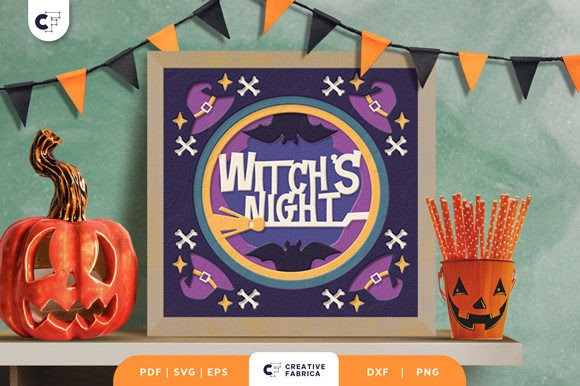 Witch s Night 3D Shadow Box Paper Cut